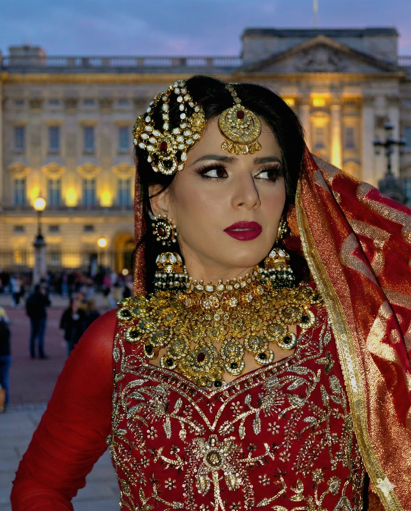 Taj-ul-Aroos Gold-plated Polki Bridal Set