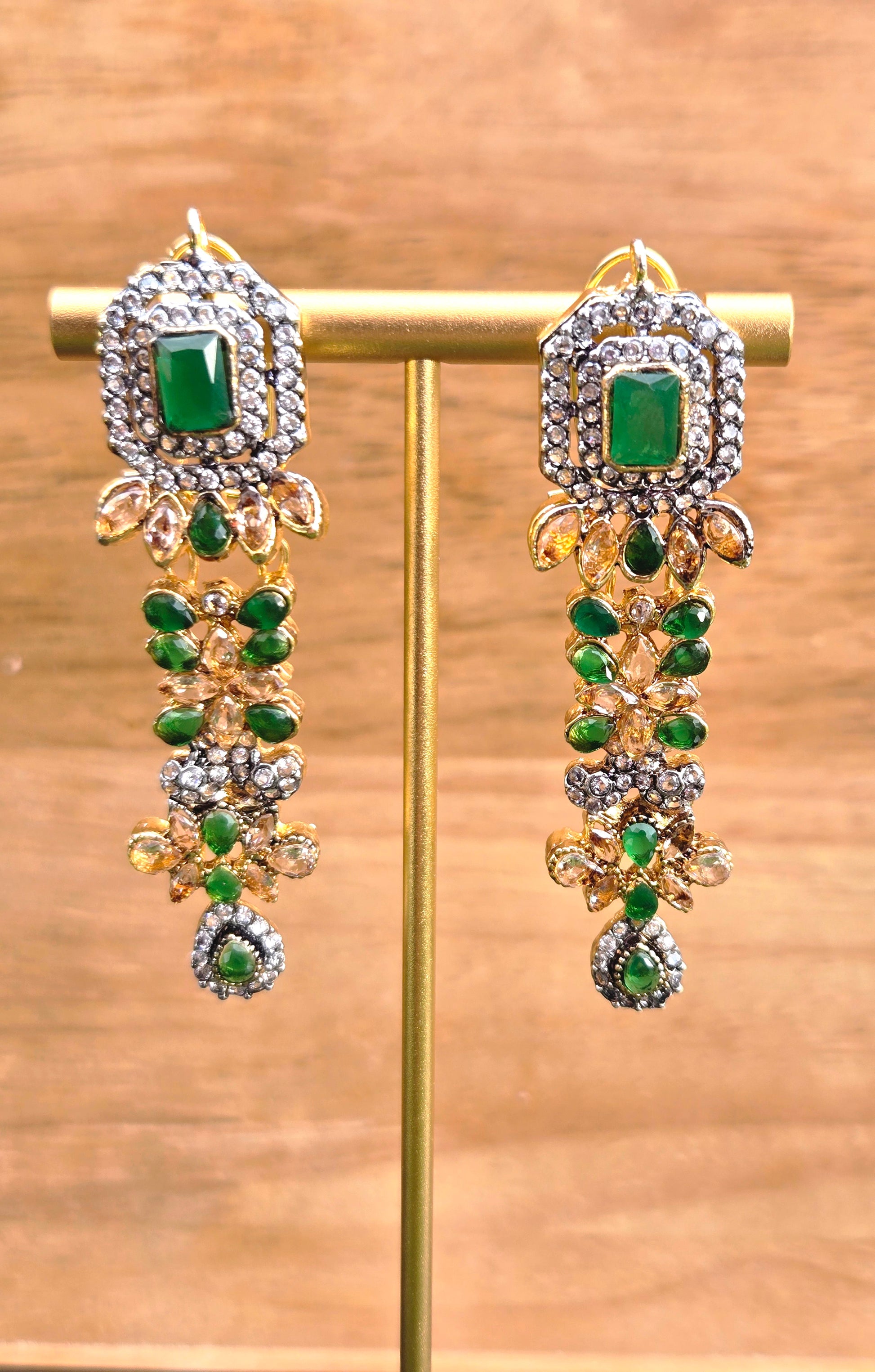 Green Gemstone Earrings