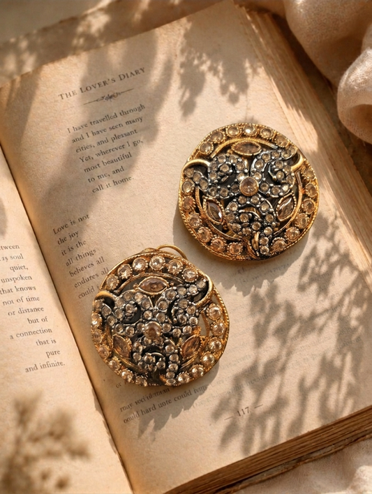 The Byzantine Studs | Antique Crystal Dome Earrings