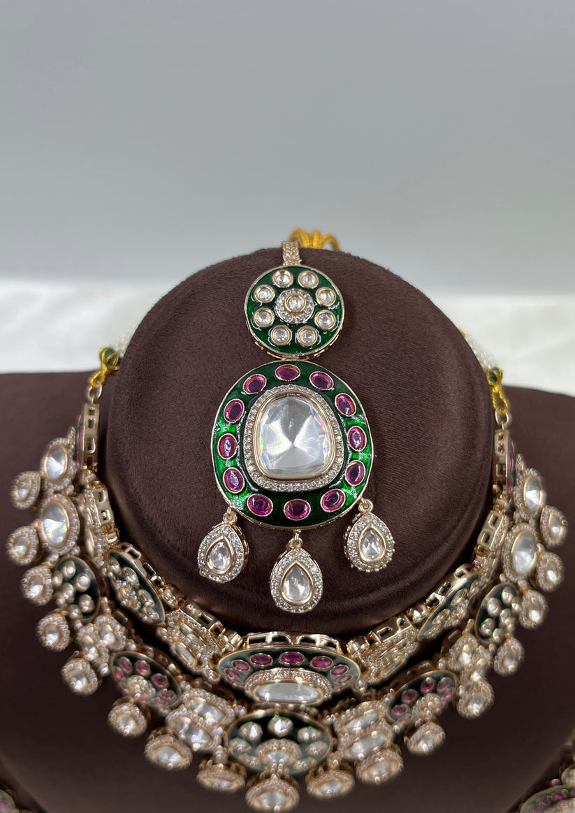 Mahtab Moissanite Polki Bridal Choker Set
