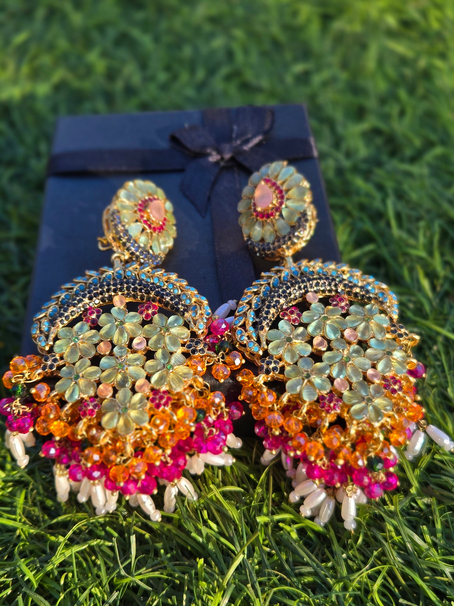 Taj-e-husn | Statement festive earrings