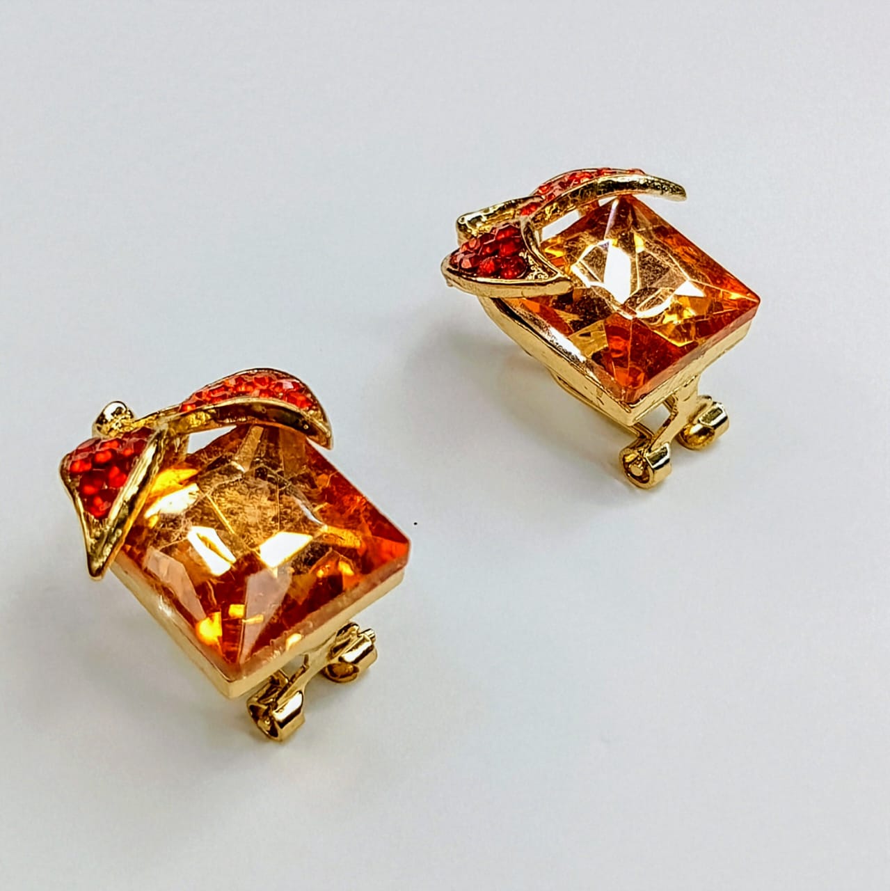 The Topaz Cube Accent Studs | Geometric Gem & Crystal Detail
