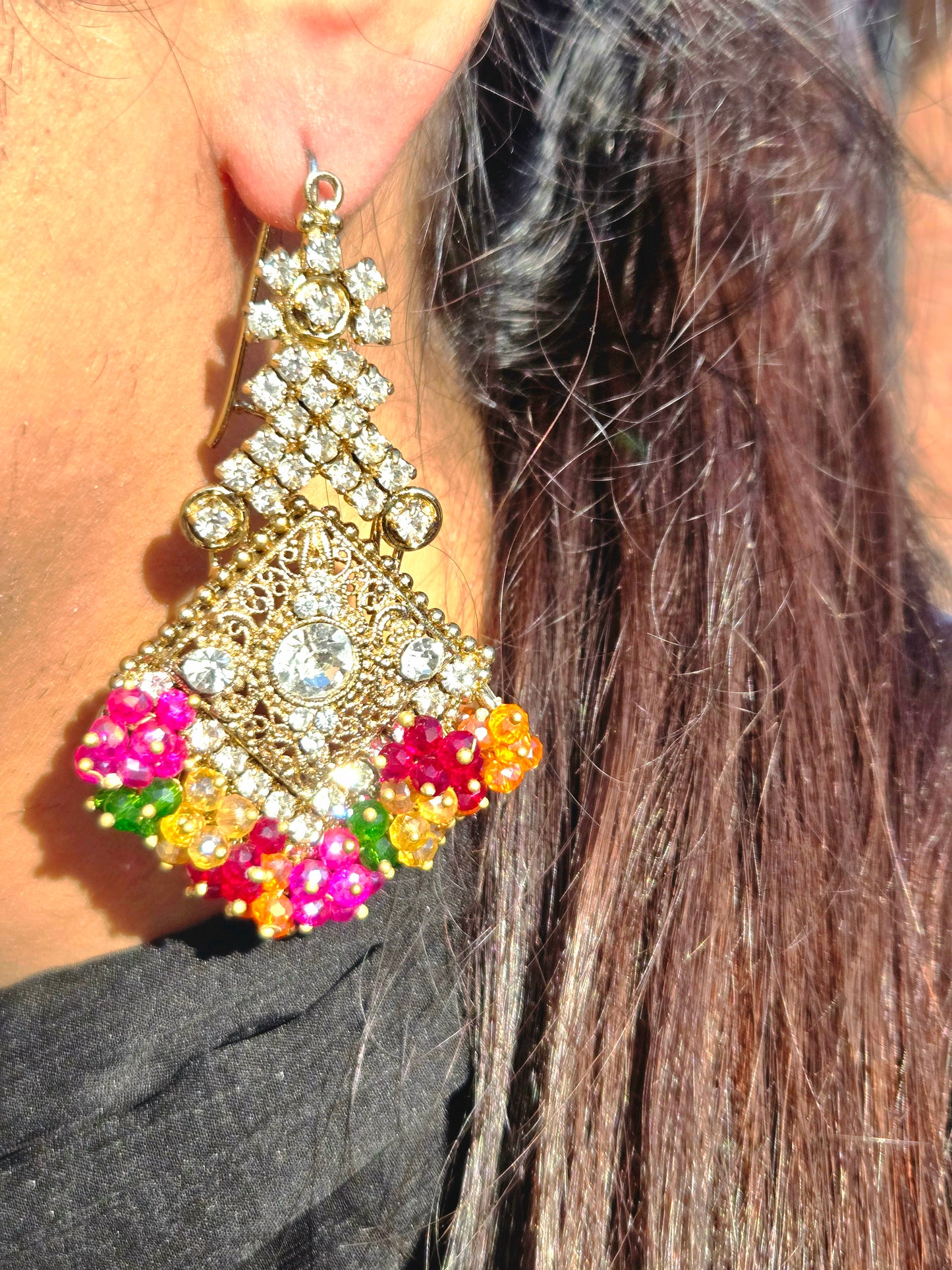 Sheesh Mahal Sparkle | Diamond kundan earrings