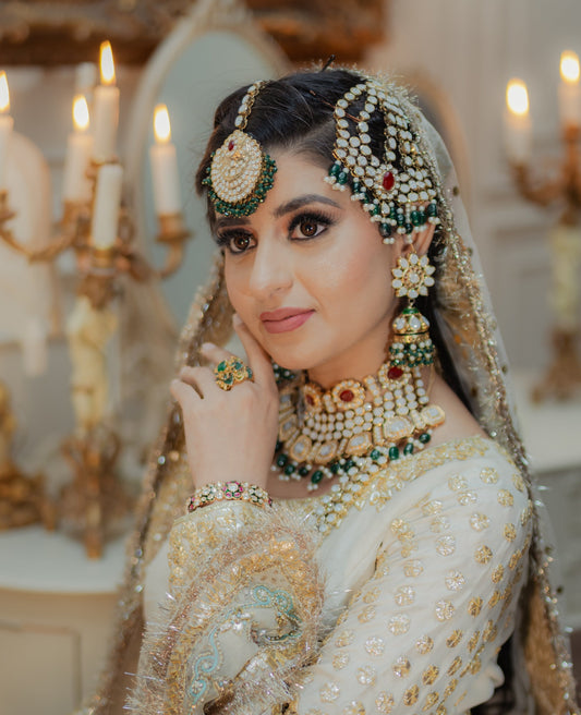 Jahan Ara Gold-plated Polki Bridal Choker with Rani Haar