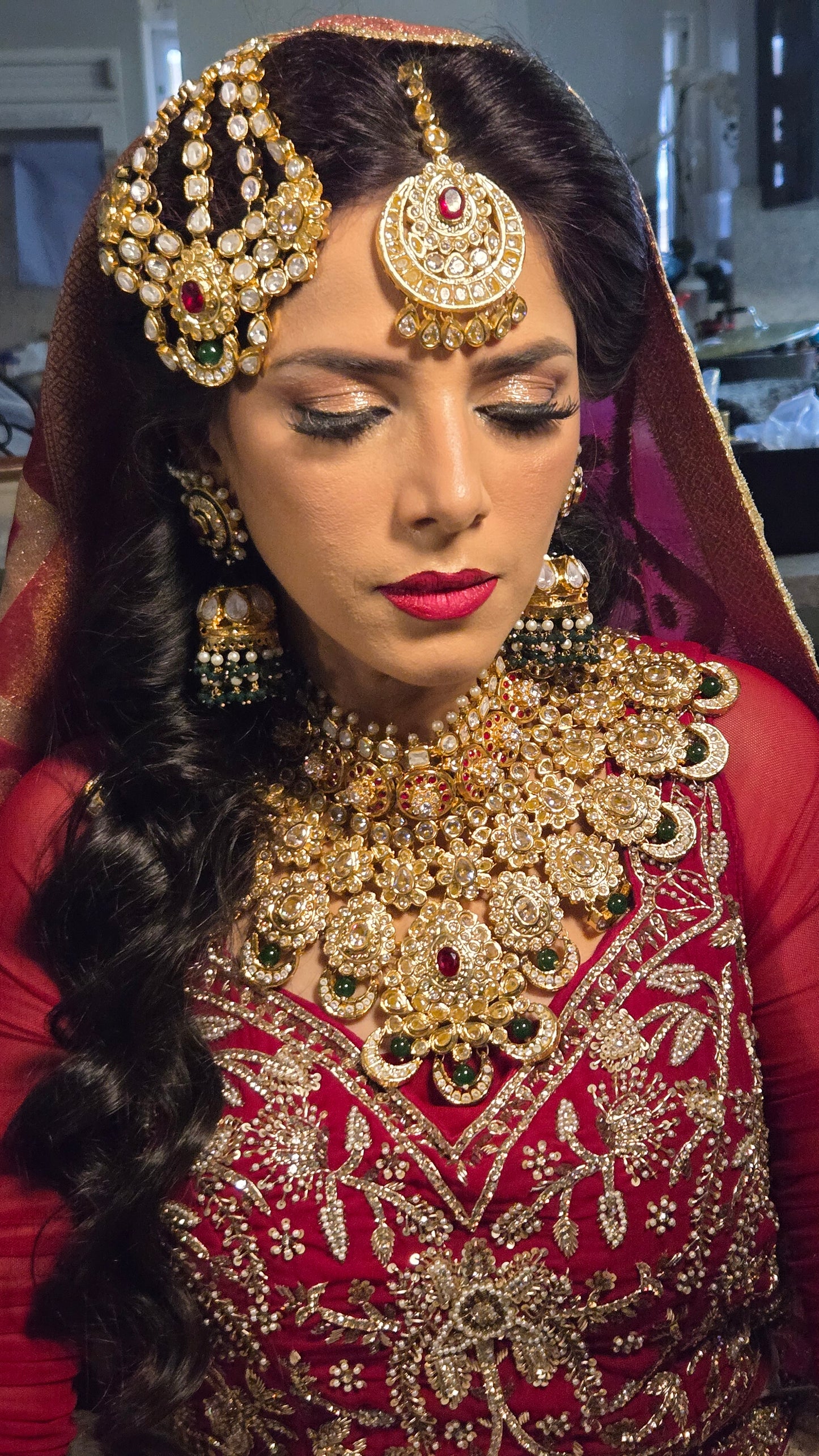 Taj-ul-Aroos Gold-plated Polki Bridal Set