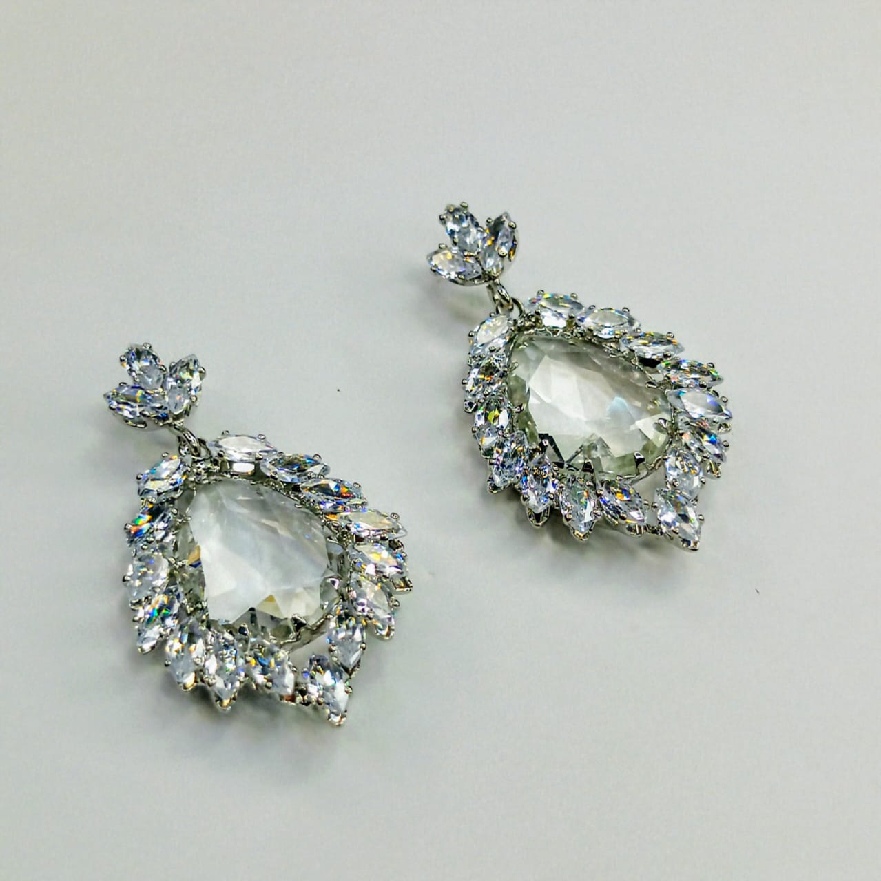 The Diamond Ice Teardrop Halo | Oversized Crystal & Marquise Frame