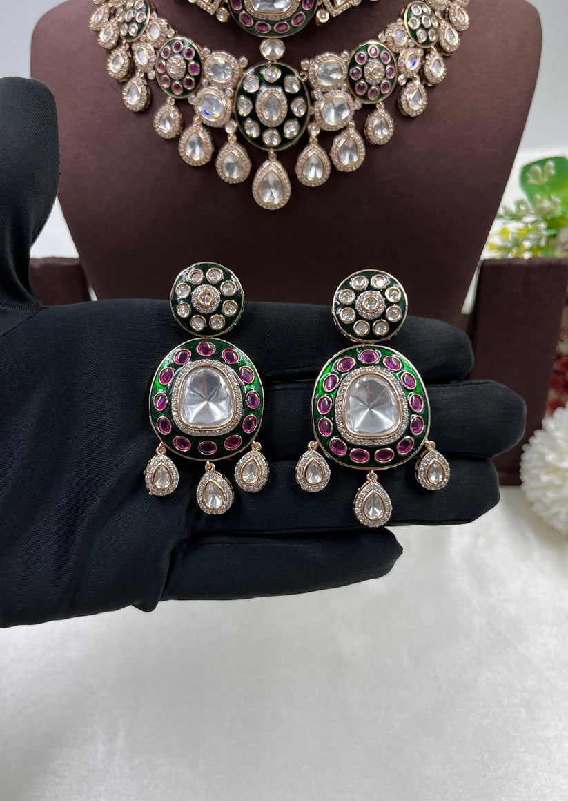 Mahtab Moissanite Polki Bridal Choker Set