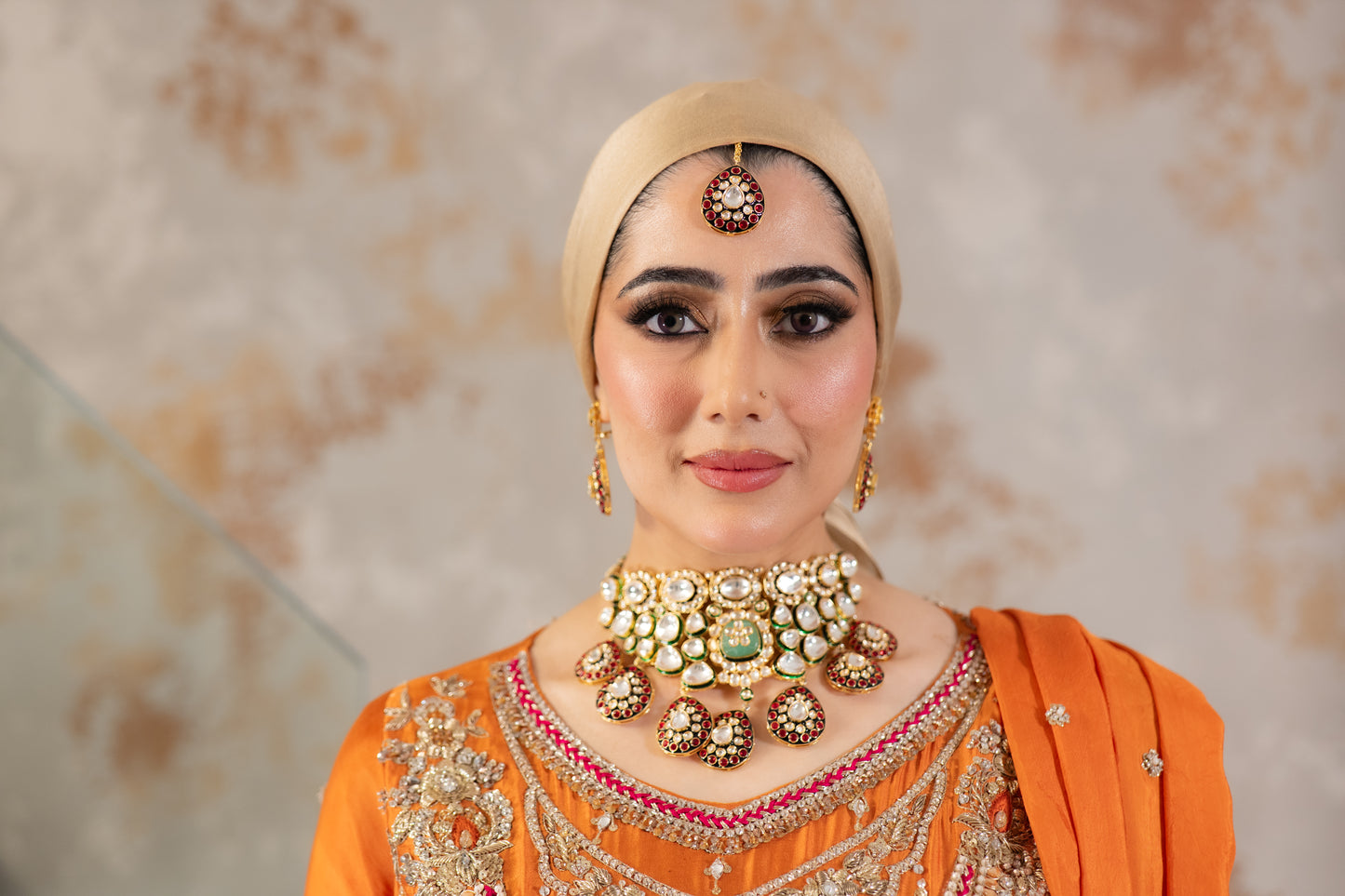 Zeenat Meenakari and Moissanite Polki Bridal Set