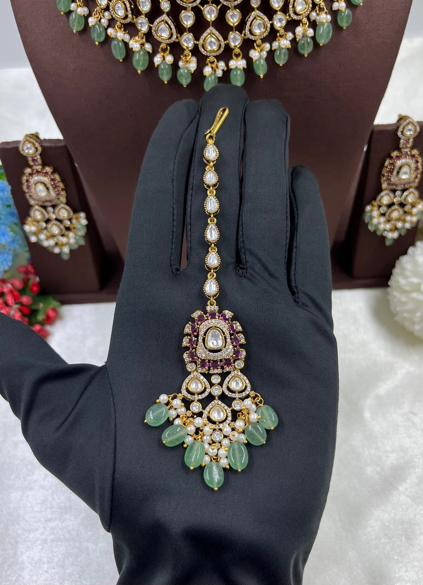 Shahi Bagh Moissanite Polki Bridal Choker Set
