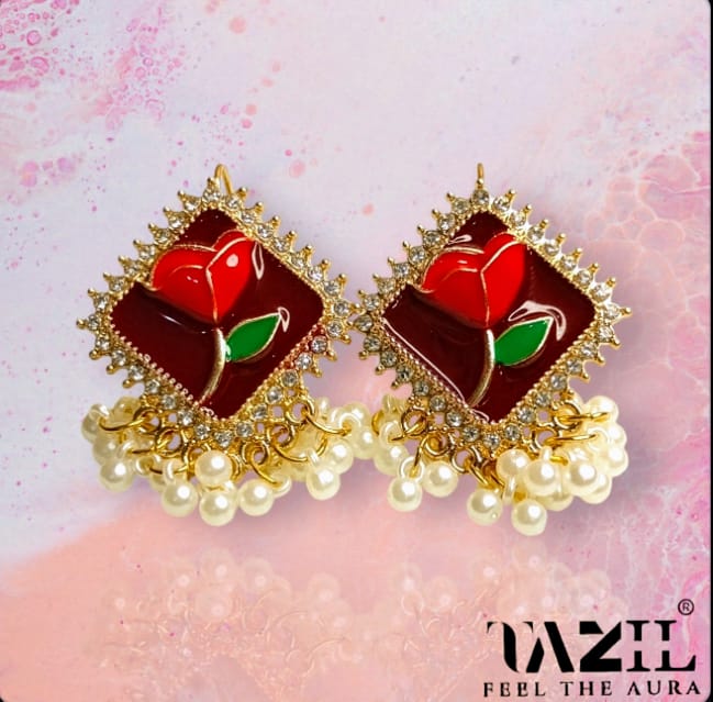 Rose Square Studs