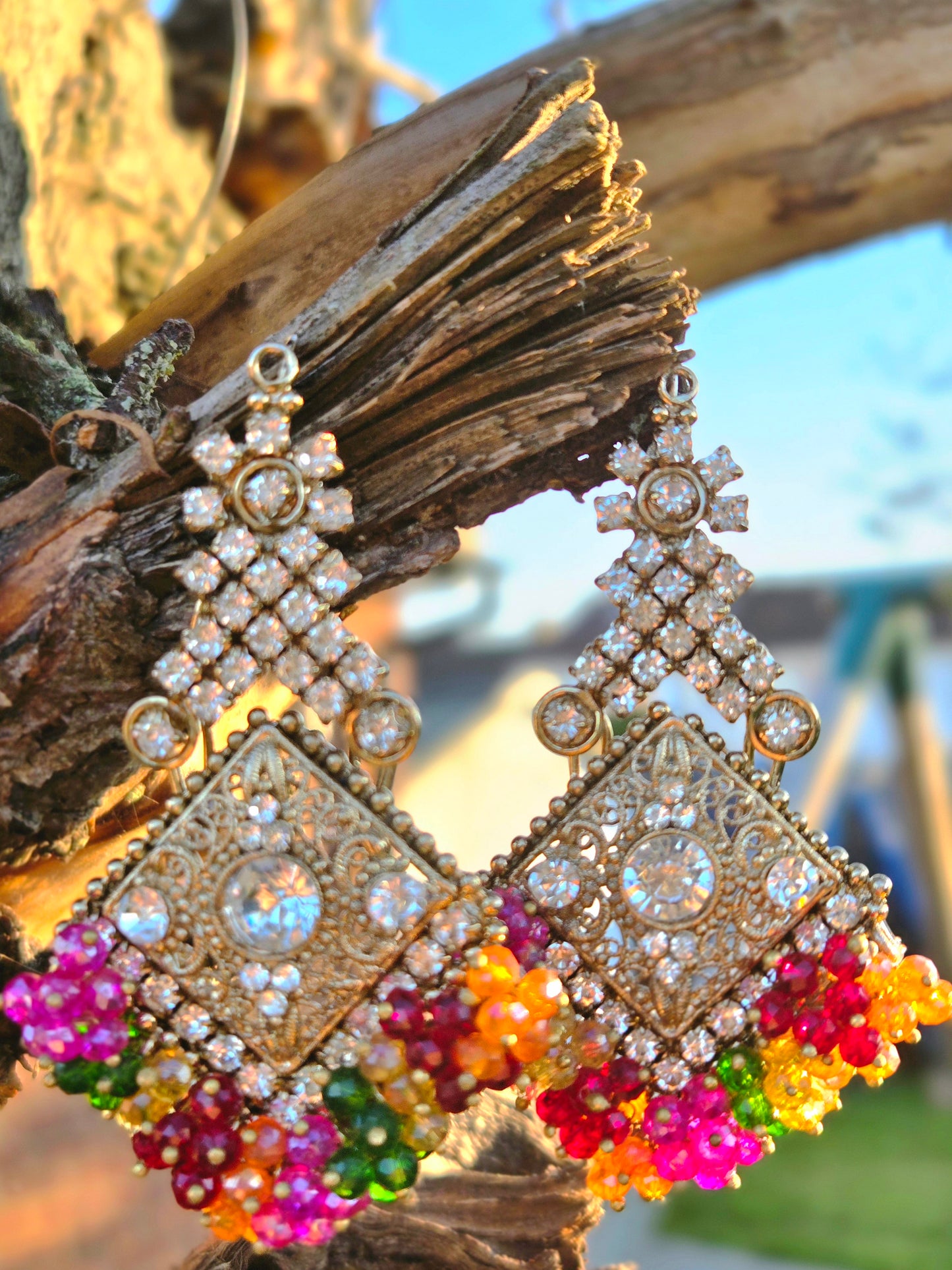 Sheesh Mahal Sparkle | Diamond kundan earrings