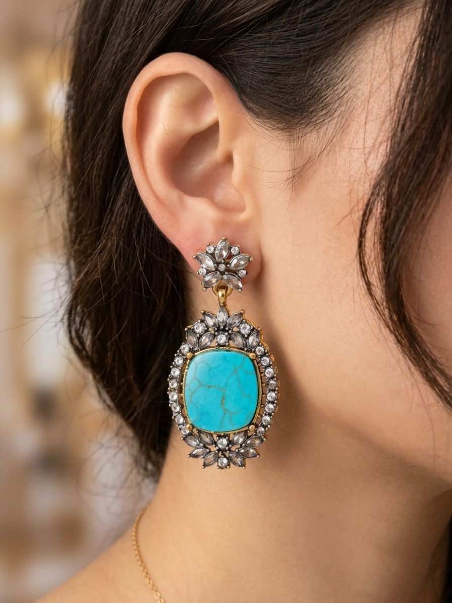 The Aegean Drops | Feroza Statement Earrings