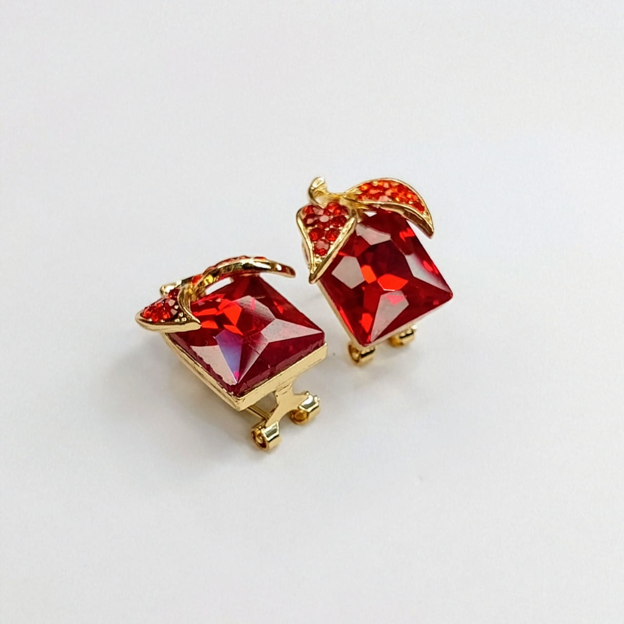 The Topaz Cube Accent Studs | Geometric Gem & Crystal Detail