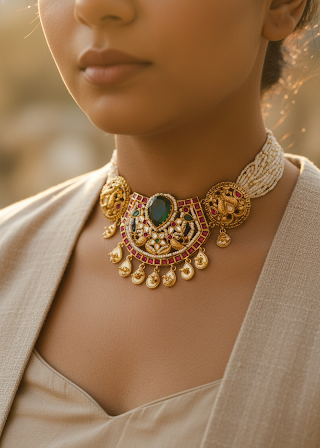 Jadau Pachi Kundan Choker Set