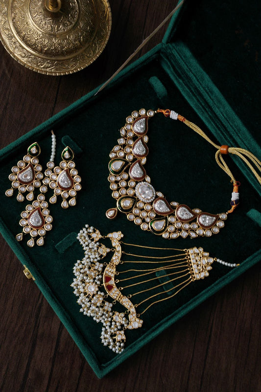 Meena Kumari Gold-plated Polki Set