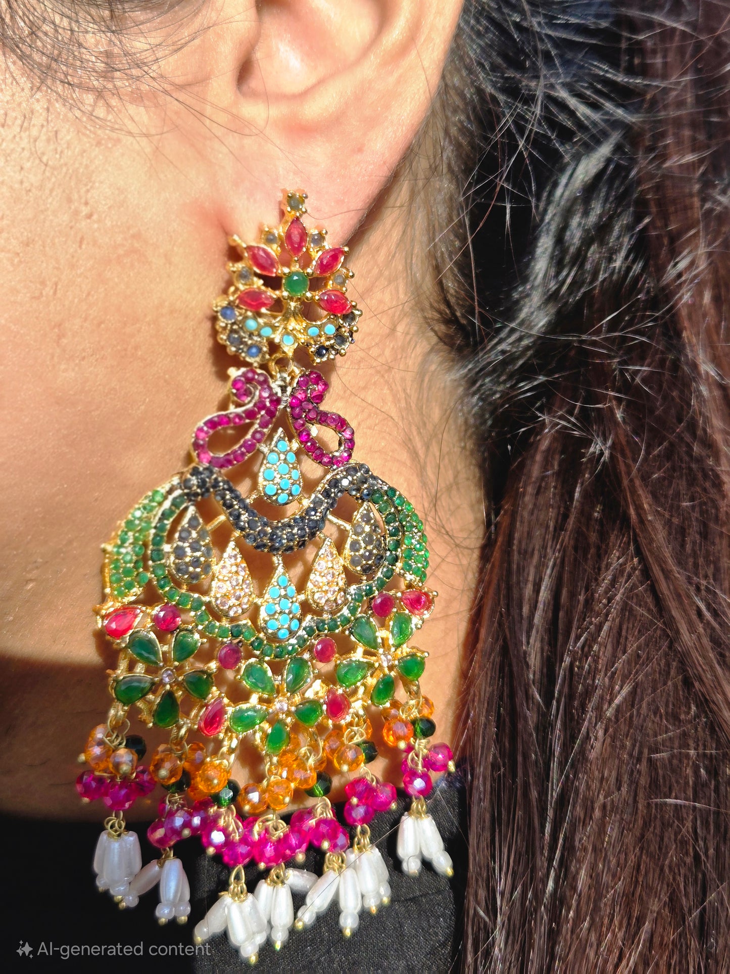Satrangi Saaz| Nauratan Festive Earrings