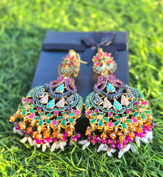 Satrangi Saaz| Nauratan Festive Earrings