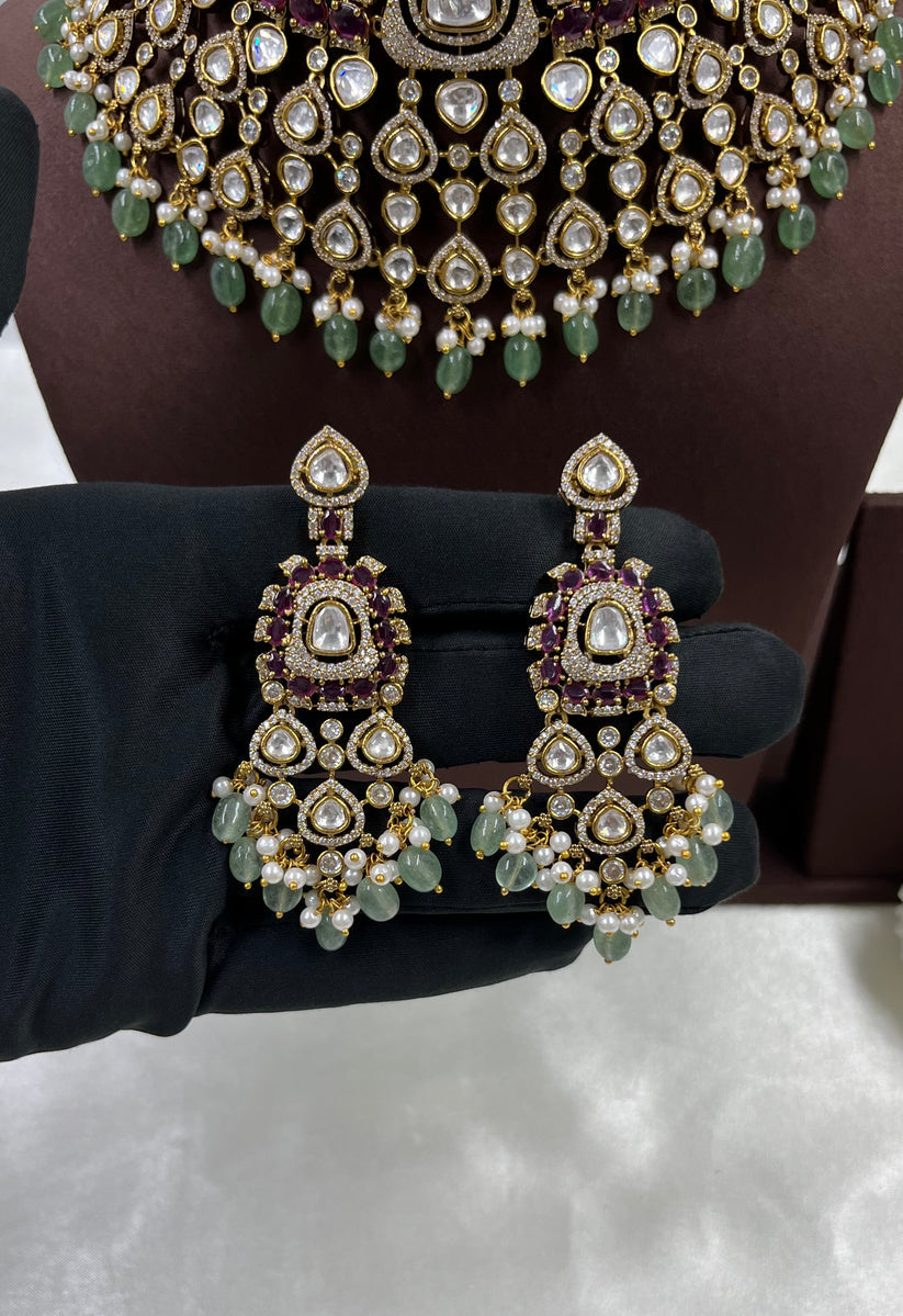 Shahi Bagh Moissanite Polki Bridal Choker Set